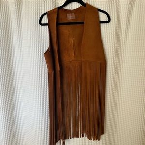 Understated Leather fringe cowgirl vest